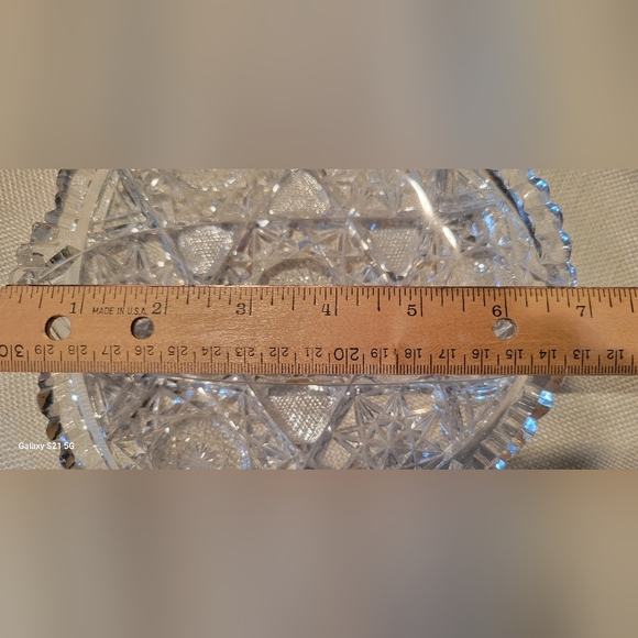 ABP Sawtooth American Brilliant Cut Glass Crystal Bowl/Candy Dish 7" - Picture 8 of 10